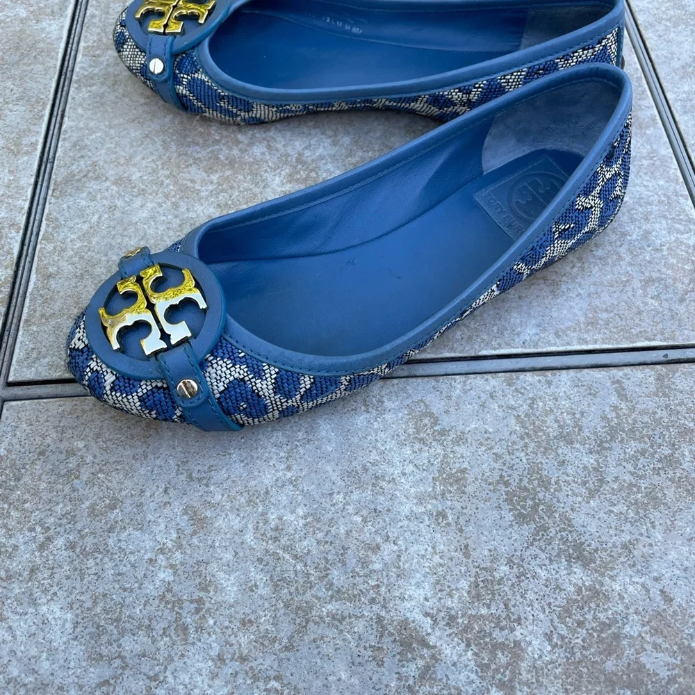 Tory Burch Aden Ballet- Leopard Gold Logo